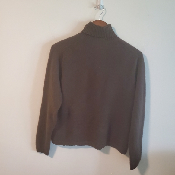 Talbots 100% Cashmere brown turtleneck sweater size XL comfy warm layering - Picture 9 of 11